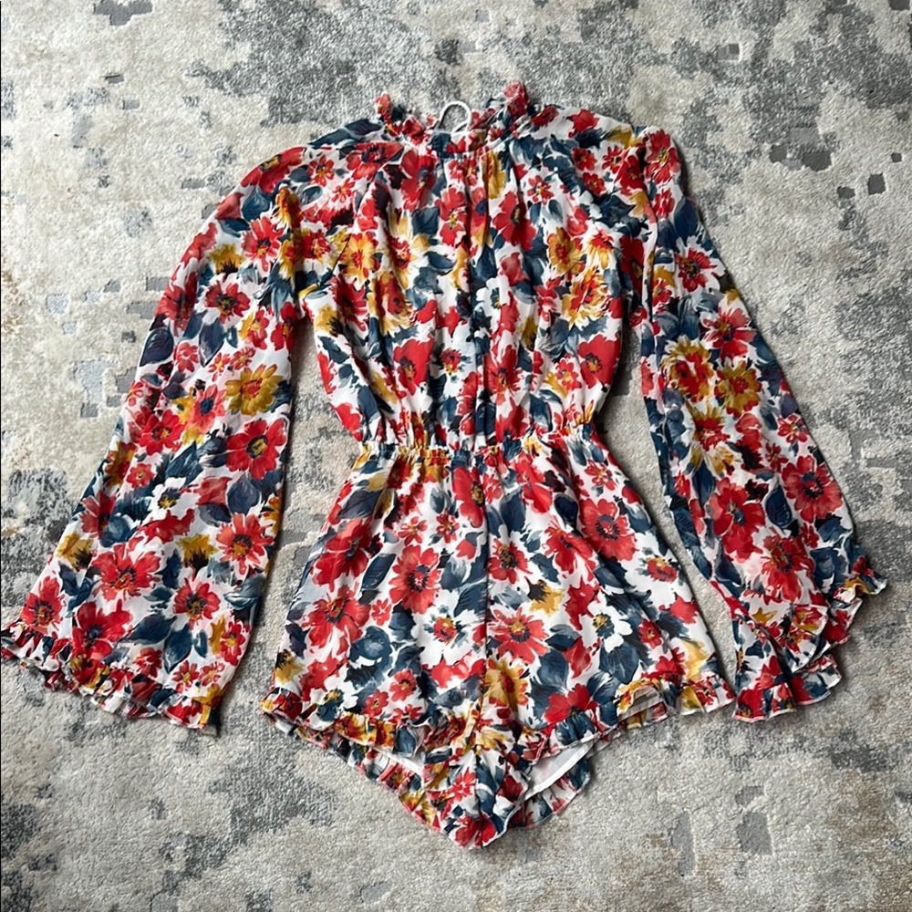 Floral Long Sleeve Romper